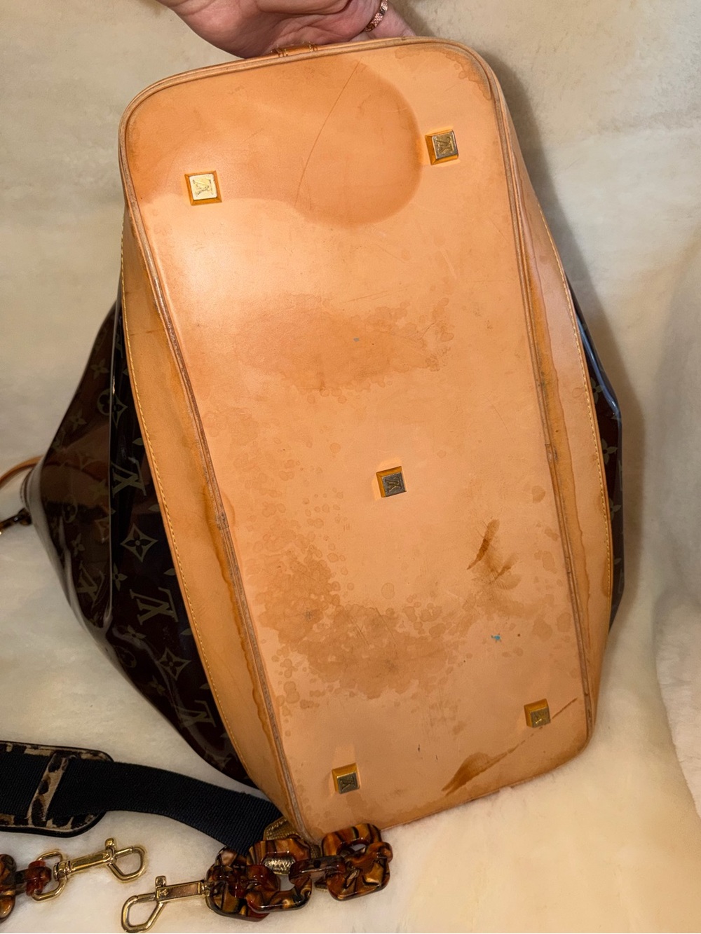 XL Louis Vuitton tote shoulder bag travel bag y2k LV monogram sac amber cavas gm - Picture 13 of 16